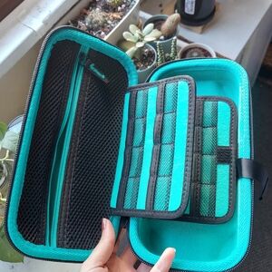 Teal and Black Travel Case